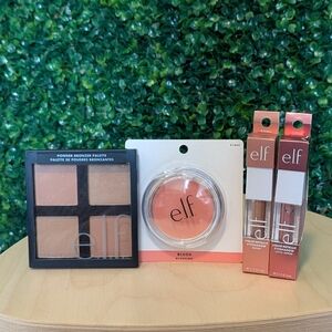 4X ELF Cosmetics Bronzer Palette, Blushing Blush, Liquid Metallic Eyesha…